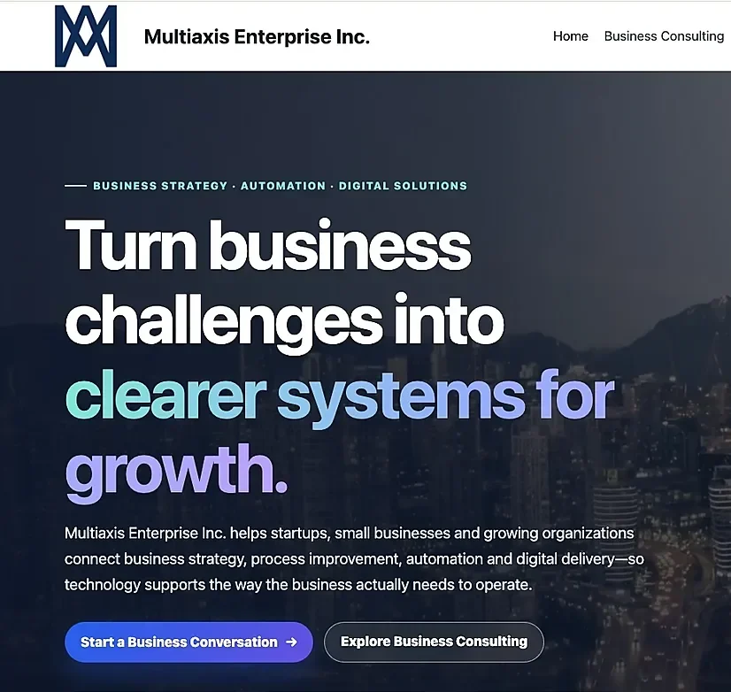 Multiaxis Enterprise website project preview